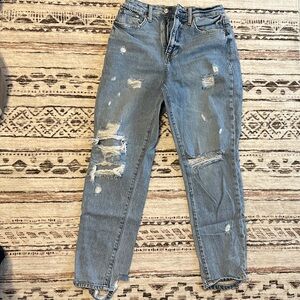 Distressed Blue Jeans